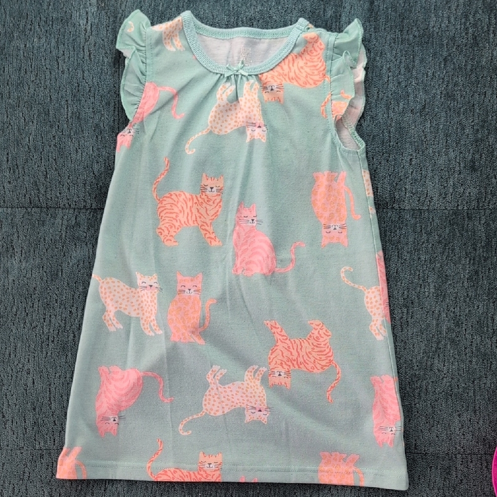Carter's Green and Pink Nightgown with Butterfly Print